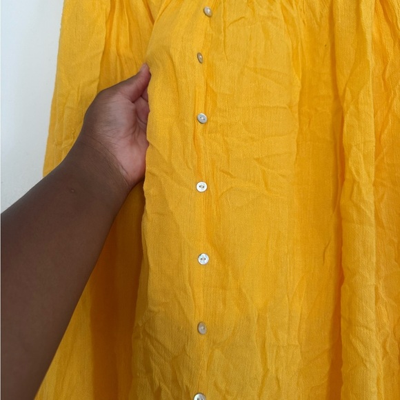 Yellow Button-Front Women's Skirt - Picture 2 of 5